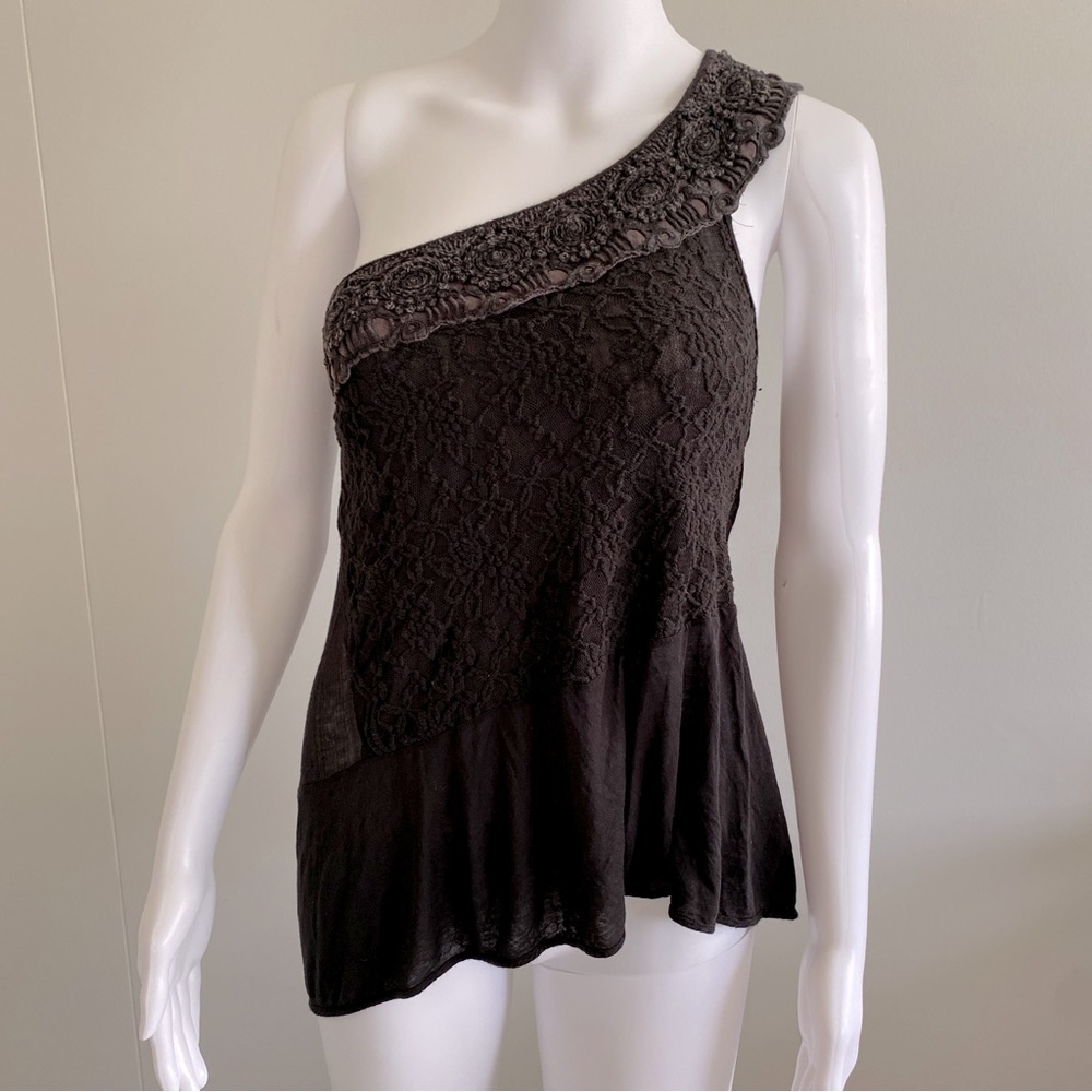 Free People Romantics One Shoulder Top Emroiderd